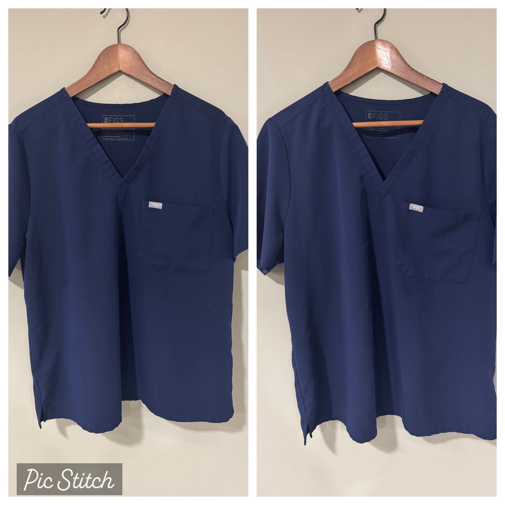 FIGS Catarina One-Pocket Scrub Top (Set of 2) Navy V-Neck Scrub Top Women's XXL